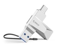 ORICO Clé USB 256 Go USB 3.2 OTG, Jusqu'à 150 Mo/s, 2-en-1, Type C, Métal, Compatible iPhone 17/16/15, Smartphones et Tablettes Android, Mac, Ordinateurs Portables et PC, Argent, CB05