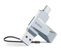 ORICO Clé USB 256 Go USB 3.2 OTG, Jusqu'à 150 Mo/s, 2-en-1, Type C, Métal, Compatible iPhone 17/16/15, Smartphones et Tablettes Android, Mac, Ordinateurs Portables et PC, Bleu, CB05