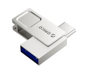 ORICO Clé USB 64Go Mini, Cle USB C Double Connecteur USB 3.2 Gen 1 Type-A et USB-C avec Porte-clés, Mémoire OTG Compatible avec Android, iPhone 15/16/17, MacBook, iPad, Tablette, Plug & Play