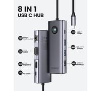 ORICO Docking Station USB-C 8-in-1 Grigia: HDMI 4K, USB 3.0, SD/TF