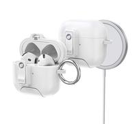 ORICO Étui pour AirPods 4e génération avec Support, Charge MagSafe et Couvercle magnétique, Protection Anti-Chute performante,Blanc-CP34