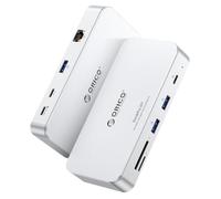 ORICO Hub USB C 7 en 1 avec boîtier SSD M.2 NVMe de 8 to, Station d'accueil avec Ports USB-C et USB-A 10 Gbit/s, 2 Ports USB-A 5 Gbit/s, 3.0 SD/TF, 100 W PD, Gigabit Ethernet, Station d'accueil