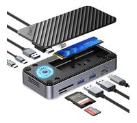 ORICO Hub USB C avec boîtier SSD NVMe M.2, station d'accueil USB C, 10 en 1, avec ventilateur intégré