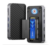 ORICO Hub USB C avec boîtier SSD NVMe M.2, Station d'accueil USB C, 10 en 1, avec Ventilateur intégré, Adaptateur SSD 10 Gbps USB3.2 Gen2 M.2 NVMe/SATA, Prise en Charge HDMI 4 K 100 W PD, SD/TF