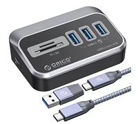 ORICO Hub USB C, hub USB 3.2 GEN 1 vers Lecteur de Carte SD, 5 Ports, avec 0,5m câble et Adaptateur USB A, hub de données 5 Gbps avec Port d'alimentation 5V/2A de Type C pour PC, Ordinateurs Portable