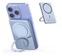 ORICO Kada Power Bank Magsafe 5000mAh - Batterie Externe sans Fil avec câble USB-C, Ultra-Mince & avec Fonction de Support, Charge Rapide 20W PD, Compatible avec iPhone 16/15/14 Pro/Pro Max (Bleu)