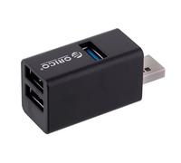 Orico Mini Hub USB 3.1 Gen1 | Petit hub sans câble | 2* Ports USB 2.0, 1* USB 3.1 5 Gbit | hub pour Ordinateur Portable, TV, Clavier, Souris d'ordinateur, Adaptateur Bluetooth | Noir