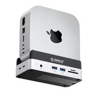 ORICO MiniDock Mac Mini M4 Dock & Support mit Boîtier SSD NVMe, USB C Hub mit 2 USB-A 10Gbps, SD/TF 3.0, Accessoire Parfait pour Mac Mini M4/M4 Pro - VSE