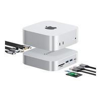 ORICO MiniLink Mac mini M4 Hub 10 Gbps Station d'accueil avec 2 ports USB A 3.2, USB C 3.2, USB 3.0, TF/SD 3.0, port Ethernet 2,5 G, 2 ports AUX 3,5 mm, port d'alimentation 5 V/3 A M48PR