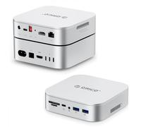ORICO MiniRaid 2X NVMe/SATA Dock Station pour Mac Mini M4/M4 Pro 10-en-1 USB-C Hub avec HDMI 4K60Hz, 10Gbps, PD60W, Lecteur SD, RJ45 1000Mbps & Double SSD Photographers & Video Editors MR10