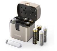 ORICO Rechargeable Lithium AA & AAA Batteries 8-Pack (4AA & 4AAA), with 8-Bay Battery Charger, 3-Hour Fast Charging, 1.5V Constant Output for Blink Cameras, Xbox Controllers & Toys - EV8P