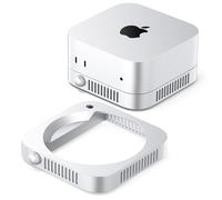 ORICO ST01 Support Mac Mini 2024 | Interrupteur intégré + 360° Refroidissement | ABS Argent Haut de Gamme, Finition métallique Anti-Rayures & Logo sérigraphié, Compatible Tous modèles