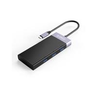 Orico Station d'accueil 10in1 Hub Actif avec 10 Ports USB-A 3.0 Transfert 5 Gbps Alimentation USB-C Câble 87W Entrées Ethernet HDMI 1.4 VGA Lecteur de Carte SD et microSD
