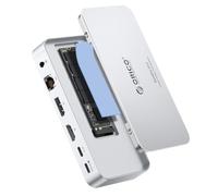ORICO Station d'accueil 11 en 1 avec boîtier SSD M.2 NVMe/SATA de 8 To, station d'accueil pour ordinateur portable, 2 moniteurs avec HDMI, 1 DP 8K @ 30 Hz, 2 USB-A/C 10 Gbps, SD/TF, 100 W PD, 1 Gbit/s