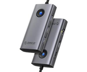 ORICO Station d'accueil, 6 en 1 Hub USB C avec Ethernet 1 G, HDMI 4K@30Hz, PD 100 W, 3 Ports USB 5Gbps, Adaptateur USB C vers USB 3.0 Compatible avec MacBook Pro Air XPS HP