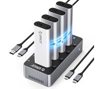 ORICO Station d'accueil M.2 NVMe SSD, Station d'accueil M2 NVMe SSD 4 Baies 40Gbps avec Ventilateur de Refroidissement, Supporte Le Clonage Hors Ligne, Compatible avec NVMe SSD 2230/2242/2260/2280