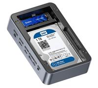 ORICO Station d'accueil USB-C 12 en 1 avec double enclosure SSD - Prend en charge les disques M.2 NVMe/SATA & 2,5"/3,5" jusqu'à 26 To, 10 Gbps USB, 4K HDMI@60Hz D35M2-V1
