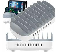 ORICO Station de charge USB intelligente à 10 ports, 120W, blanc - Charge efficace pour smartphones et tablettes avec 2.4A par port, protection contre les surcharges et les courts-circuits, design élé