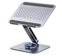 ORICO Support Ordinateur Portable à Rotation 360°, Support PC Portable Bureau Réglable en Hauteur, Pliable Support Ergonomique en Aluminium, Compatible MacBook Air/Pro & Laptops 13-17.3"- ST10, Gris