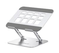 ORICO Support Ordinateur Portable Réglable en Hauteur, Support PC Portable Pliable en Aluminium, Support Ergonomique Ventilé pour Bureau, Compatible MacBook Air/Pro et Laptops 10-17"- ST11, Argent