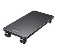 ORICO Support Pour Ordinateur Tour en Acier Avec 2 Roues de Blocage et 2 Roulettes Pivotantes, Support à Roulettes en Acier pour Ordinateur de Bureau Tour (Noir, 41 x 21,3 x 2 cm)