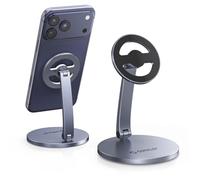 ORICO Support Téléphone MagSafe, Porte Telephone Réglable et Pliable, Support Magnétique Bureau pour iPhone 17/16/15/14/13/12 Pro Max Air, Anneau Métallique Inclus pour Autres Smartphones - PS1, Gris