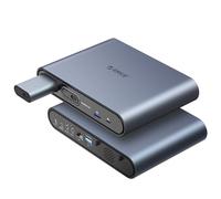 ORICO USB C Hub with Boîtier M.2 SSD, 10 in 1 USB C Docking Station Fits M.2 NVMe/SATA SSD, 10Gbps USB-A, 10Gbps USB-C, 2x4K@60Hz HDMI, 60W PD, Ethernet, 2 x USB A 2.0, DC 65W