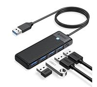 ORICO USB Hub 3.0, 4 Ports Distributeur USB avec Câble Long de 100CM, Ultra Slim Type A Data Hub 5Gbps, Adaptateur Multiport pour MacBook, Disque Dur Mobile, Surface Pro, XPS, PS4/PS5, PC