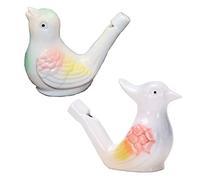 ORICOOL Lot de 2 pipes à oiseaux - En céramique faite à la main - Remplissables à l'eau - Avec son - Pour décoration de la maison, jeux en plein air