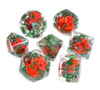 OriCraft Lot de 7 dés de coléoptères DND - Donjons et dragons - Jeu de rôle polyédrique - Cube Coccinelle - Ambre D20 - Monde magique