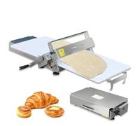 ORIDLECTAL Laminoir Professionnel, Laminoir À Pâte Pliable et Manuel, Acier Inoxydable + PE, pour Pâtisseries Feuilletées/Pains/Pizzas, Épaisseur Réglable TYPE300