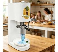ORIDLECTAL Machine à Glace Molle à l'italienne : façon Spaghetti, comptoir, 80W, débit 28L/h, Acier INOX, Une Touche. 4 Formes Amusantes. pour Famille Red