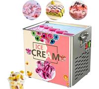 ORIDLECTAL Plancha à Glace Roulée en INOX Alimentaire, Machine à crème glacée roulée, Machine à Rouleaux de crème glacée - 2 raclettes incluses, pour Rouler sa Propre Glace, Moments Amusants