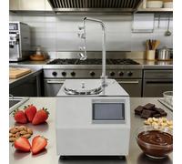 ORIDLECTAL Tempéreuse à Chocolat Professionnelle : tempérage et enrobage automatiques, Distributeur, Table vibrante, tête Amovible, 1000W, 5,5L. pour chocolateries, pâtisseries, fêtes et Mariages