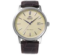 Orient Bambino RA-AC0F16S30B Montre Automatique Homme - Exclusivité Européenne - Cristal Saphir Cadran Blanc Boîtier Acier Inoxydable Bracelet Cuir 41.6mm Fond Exhibition