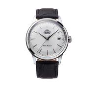 Orient Bambino RA-AC0M Bracelet en Cuir Classique à remontage Automatique et Manuel pour Homme Boîtier en Acier Inoxydable Affichage analogique 38 mm, Bracelet Noir et Cadran Gris, Bande