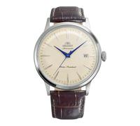 Orient Montre homme Bambino RA-AC0033Y – Automatique & manuel, cuir marron, acier inox 41 mm, jaune