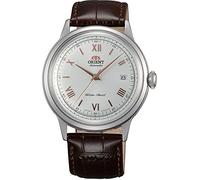 Montre pour homme Orient Bambino automatique cadran blanc bracelet en cuir TA...