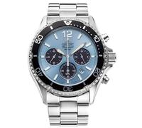 Orient Mako RA-TX0206L10B Montre pour homme avec cadran bleu solaire et bracelet en acier, bleu, Bracelet
