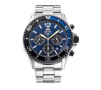 Orient Mako Solar RA-TX0208L10B Montre pour homme avec cadran bleu et bracelet en acier