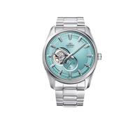 Orient Montre Automatique Semi-squelettique à remontage Manuel avec Verre Saphir, Turquoise, Casual