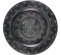 Orient Oriental Fluide Vintage Plateau de Service de Bac Noir Rond