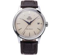 Orient Bambino RA-AC0M Montre mécanique Automatique à Corde Manuelle pour Homme avec Bracelet en Cuir et Affichage analogique 38 mm, Bracelet Marron Cadran crème, Bracelet