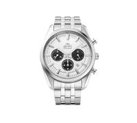 Orient Stretto RA-TX0305S10B Montre chronographe solaire pour homme Cadran blanc Bracelet en acier 40 mm