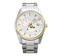 Orient Stretto Sun & Moon RA-AK0312S30B - Montre mécanique automatique unisexe - Cadran blanc, boîtier et bracelet en acier inoxydable, affichage de la date, édition limitée