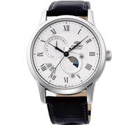 Orient Sun & Moon Montre-Bracelet mécanique Classique à remontage Manuel pour Homme avec Bracelet en Cuir