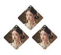 Oriental Beauty Lot de 3 désodorisants pour voiture, maison, bureau, style blanc à suspendre en forme de losange