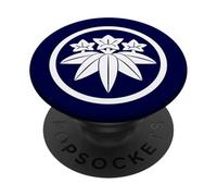 Oriental Bleu Kamakura Minamoto Japon Mon Vector Art PopSockets PopGrip Adhésif