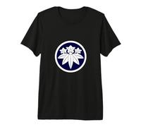 Oriental Bleu Kamakura Minamoto Japon Mon Vector Art T-Shirt Haut de Gamme