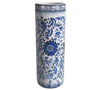 ORIENTAL FURNITURE 61 cm Floral Bleu et Blanc Porcelaine Parapluie avec Support